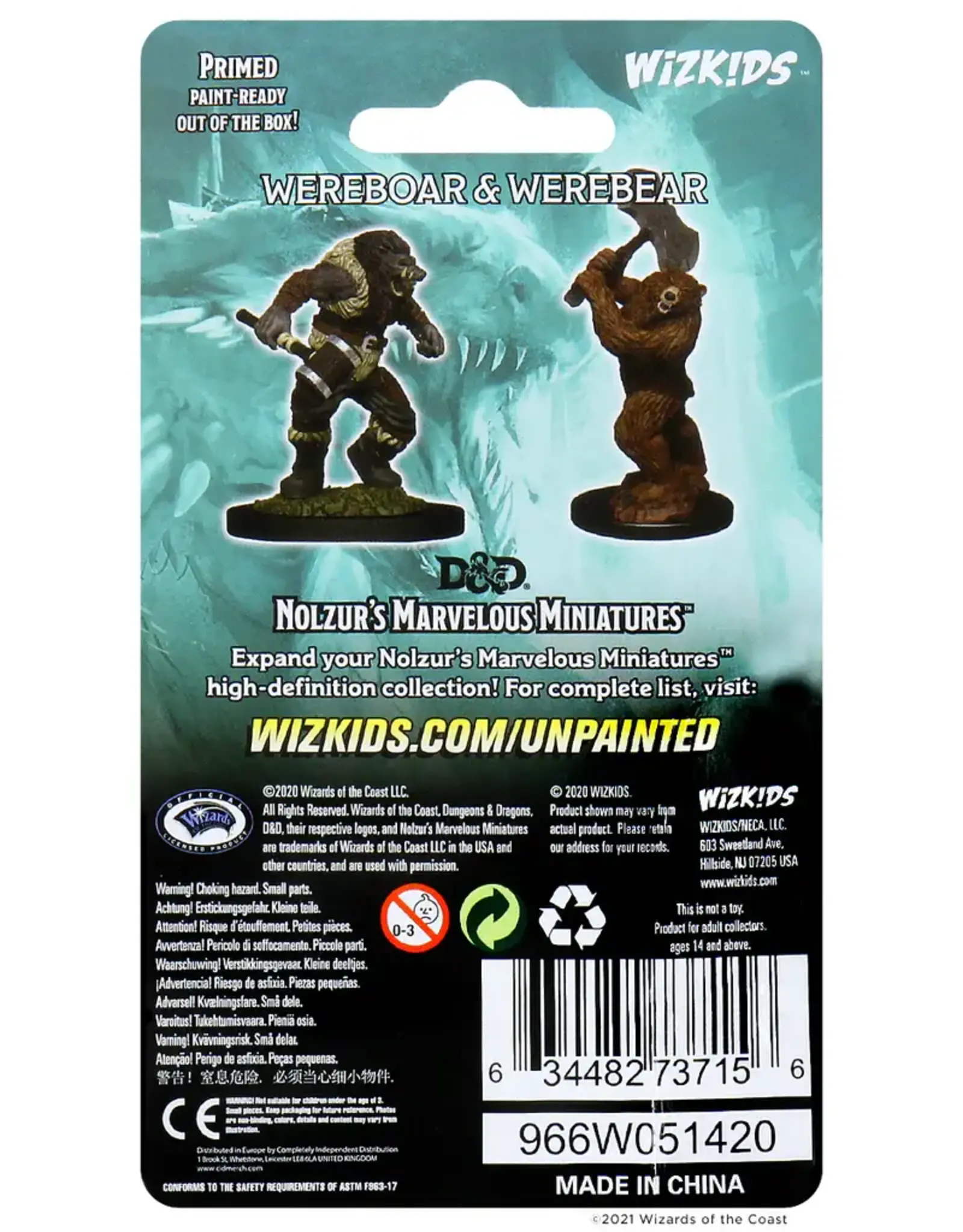 Wizkids D&D Unpainted Minis: Wereboar and Werebear