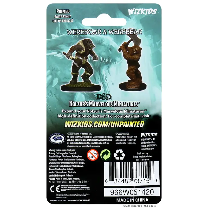 Wizkids D&D Unpainted Minis: Wereboar and Werebear