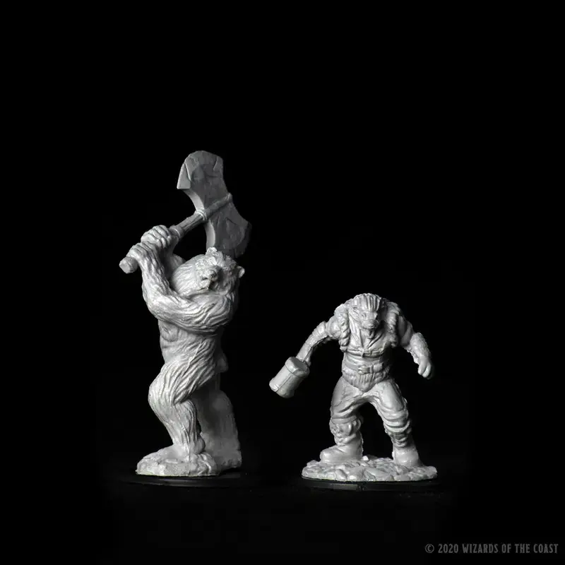 Wizkids D&D Unpainted Minis: Wereboar and Werebear