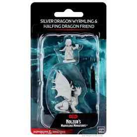 Wizkids D&D Unpainted Minis: Silver Dragon Wyrmling