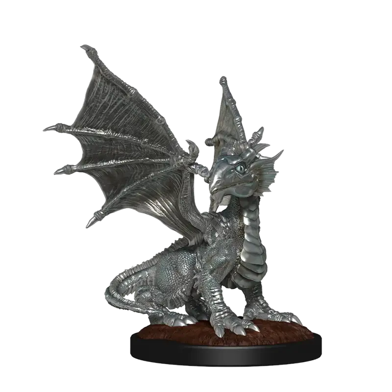 Wizkids D&D Unpainted Minis: Silver Dragon Wyrmling