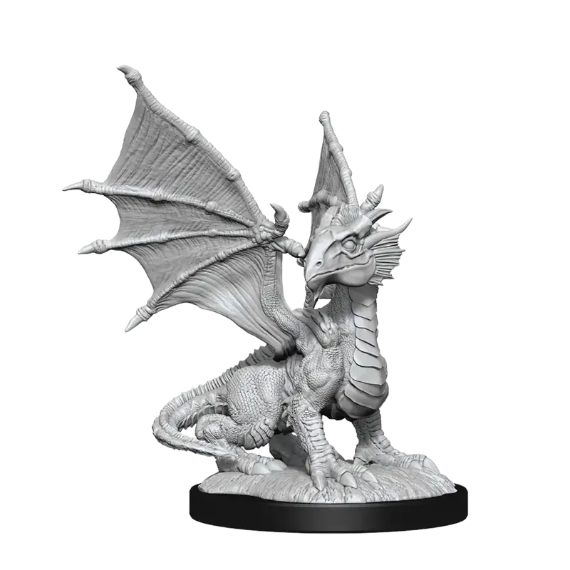Wizkids D&D Unpainted Minis: Silver Dragon Wyrmling