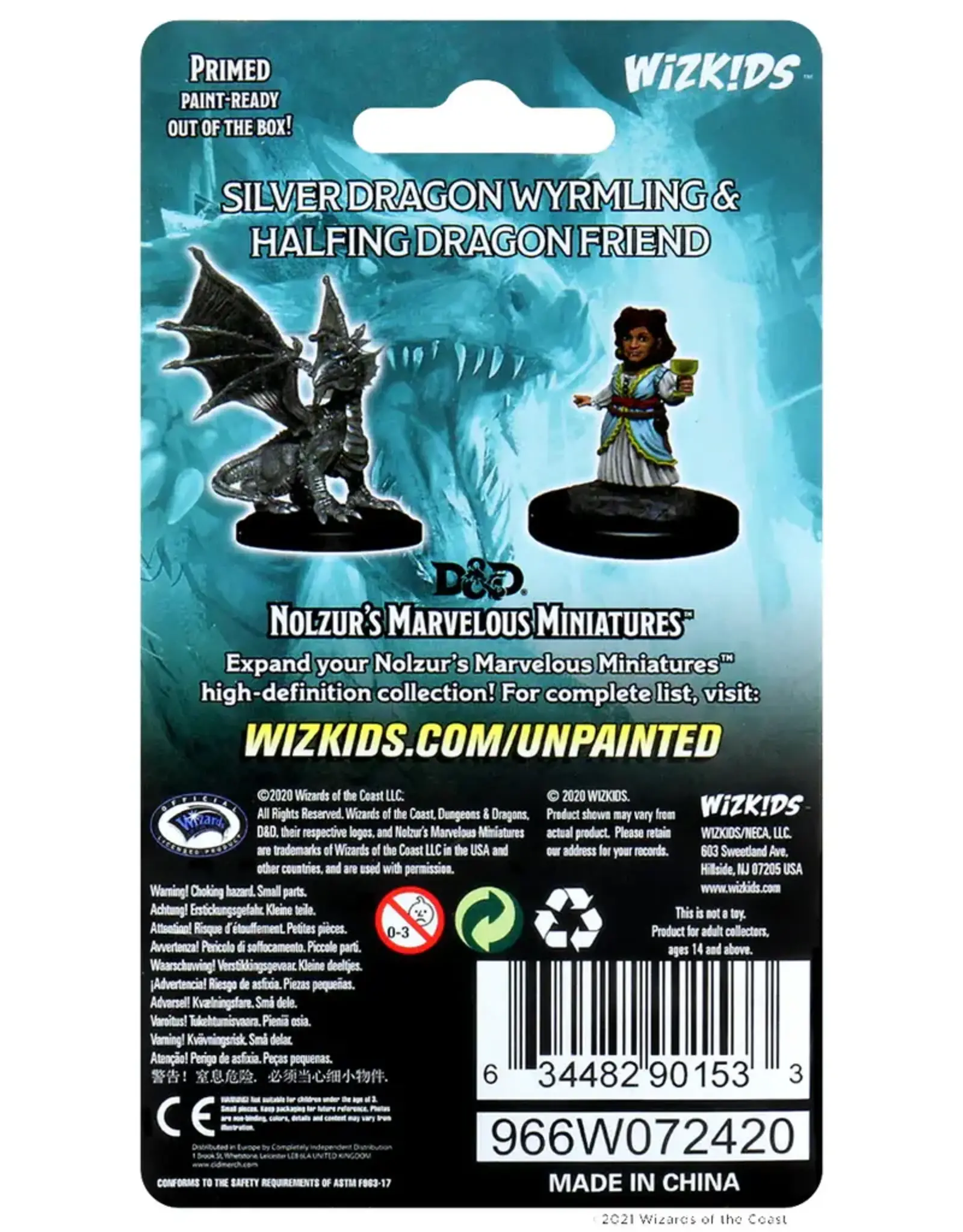 Wizkids D&D Unpainted Minis: Silver Dragon Wyrmling