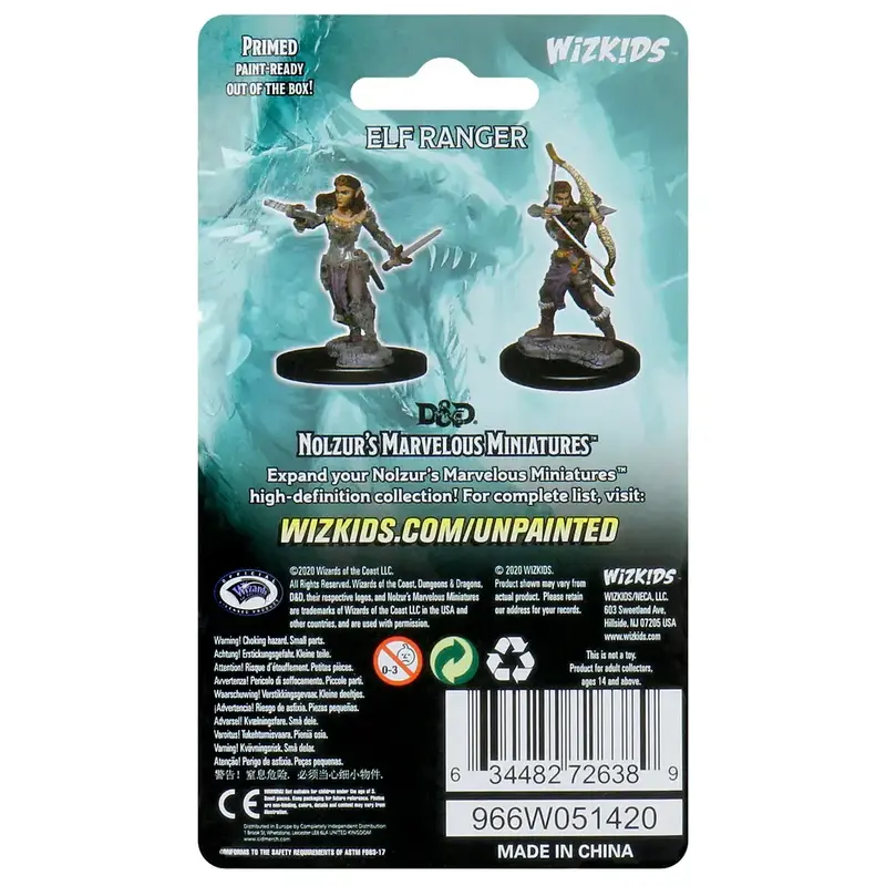 Wizkids D&D Unpainted Minis: Elf Ranger Female