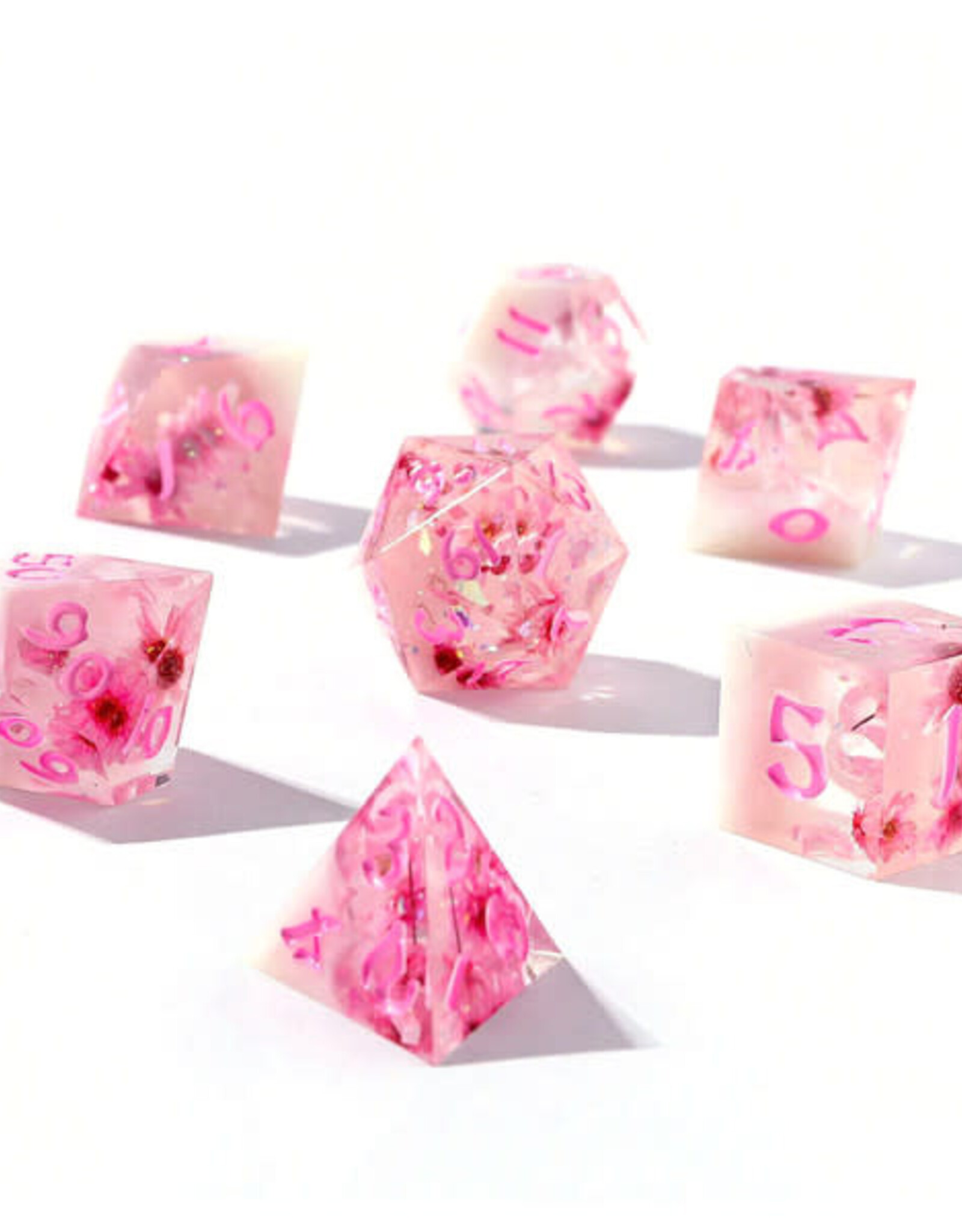 Hymgho Premium Dice Hymgho Resin RPG Dice (7) Sakura Cherry Blossom Sharp Edge