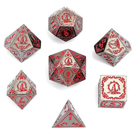 Hymgho Premium Dice Hymgho Metal RPG Dice (7) Gunmetal with Blood