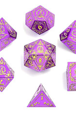 Hymgho Premium Dice Hymgho Metal RPG Dice (7) Purple with Gold