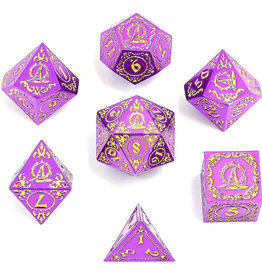 Hymgho Premium Dice Hymgho Metal RPG Dice (7) Purple with Gold