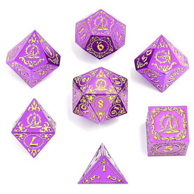 Hymgho Premium Dice Hymgho Metal RPG Dice (7) Purple with Gold