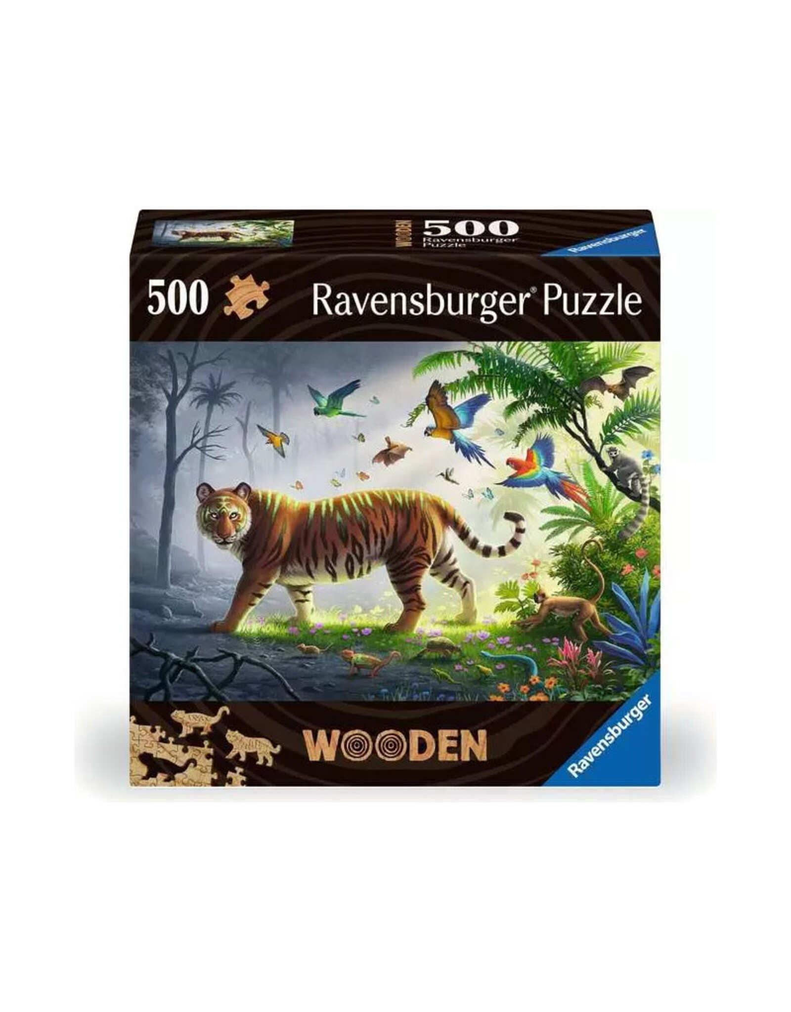 Ravensburger Wooden: Jungle Tiger Puzzle (500 PCS)