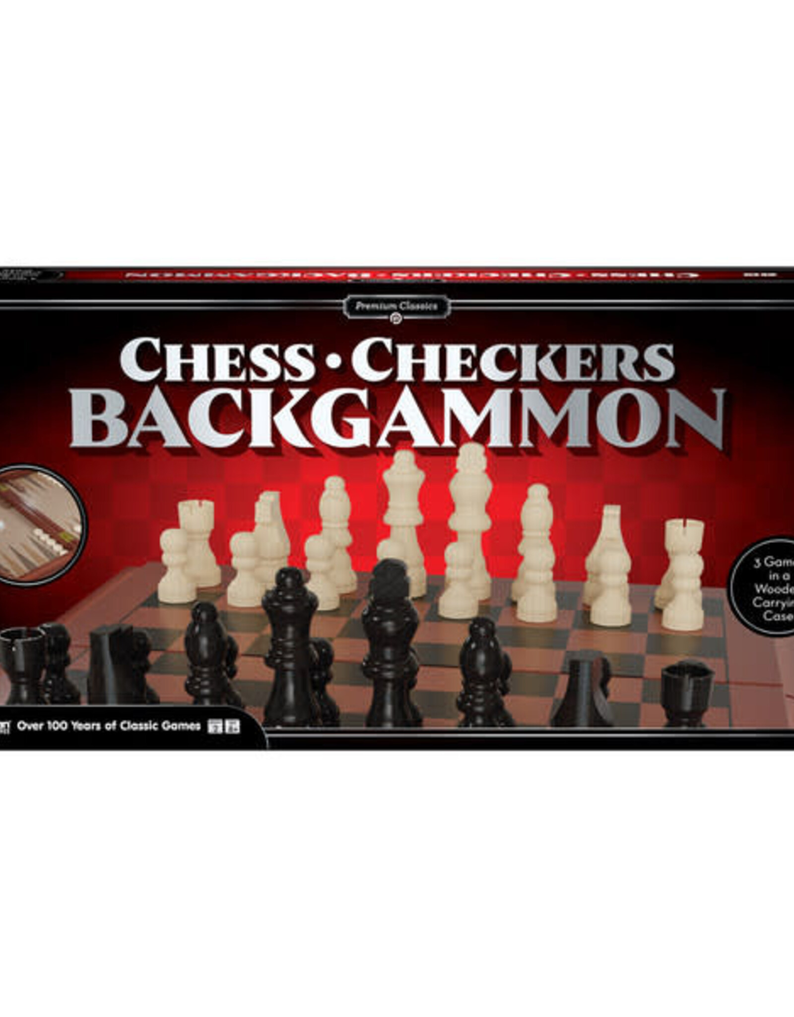 Pressman 3-in-1 Chess Checkers Backgammon Pressman