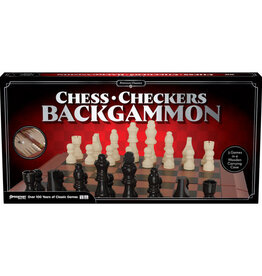 Pressman 3-in-1 Chess Checkers Backgammon Pressman