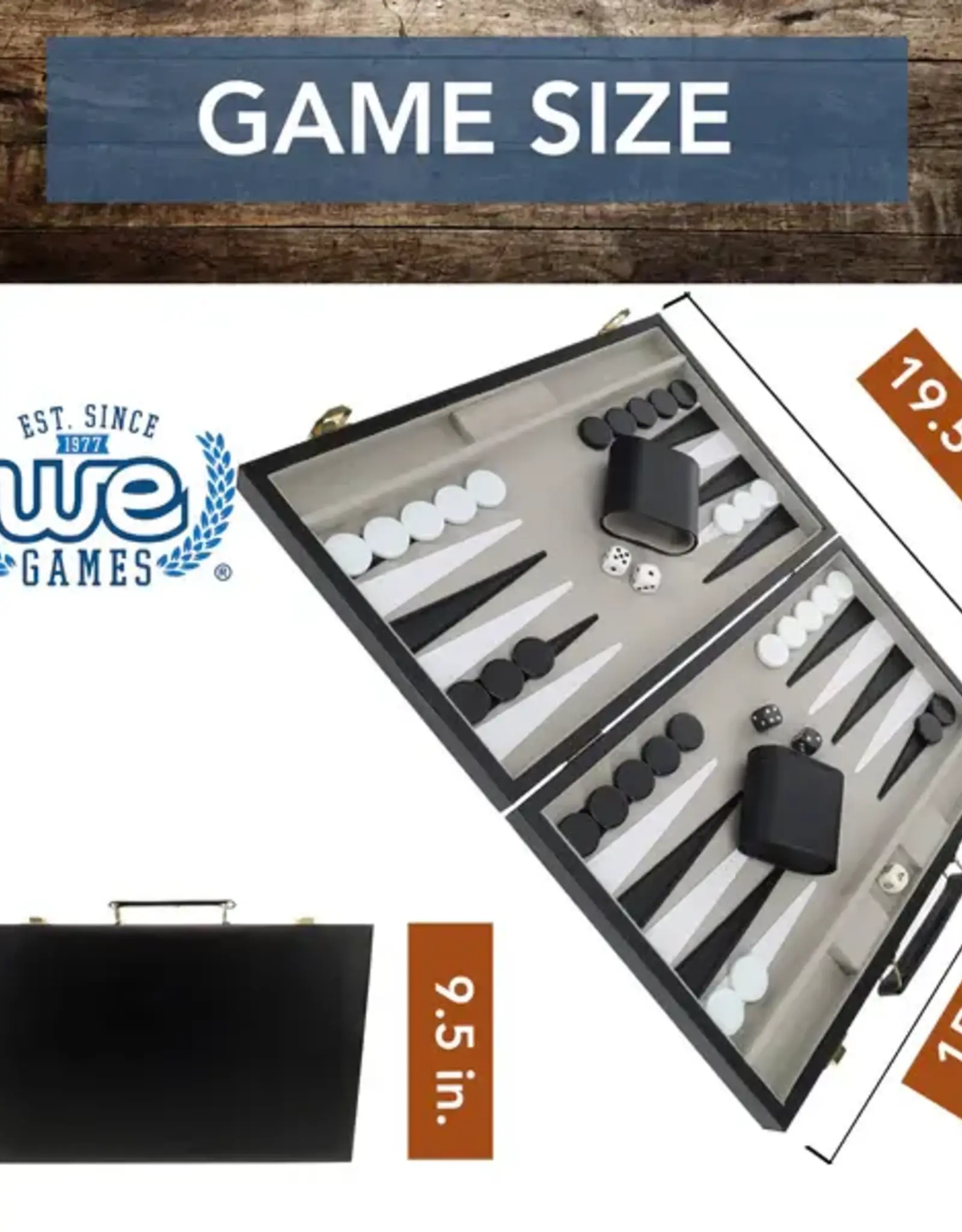 Backgammon: 15 Inch Black Case