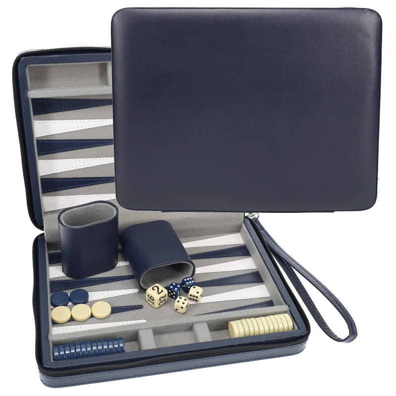 Backgammon 15 Inch Magentic Set Navy Blue