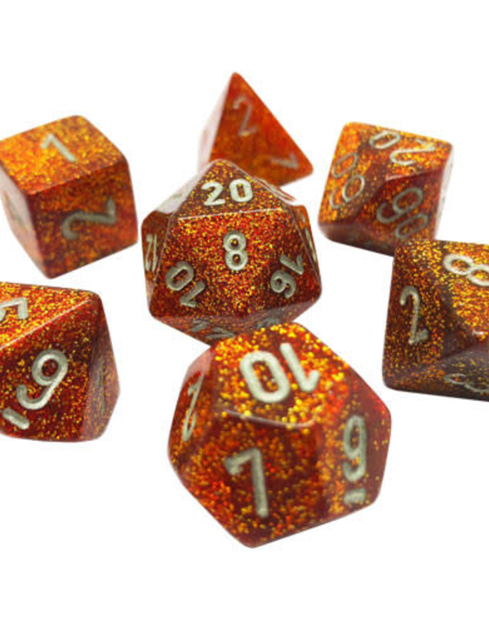 Chessex Chessex Mini RPG Dice (7) Glitter Gold/Silver