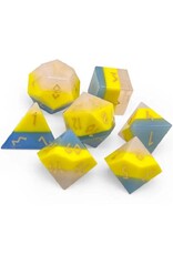 Norse Foundry Zircon Pride Dice Pansexual - 7 Piece Rpg Set Zircon Glass Dice
