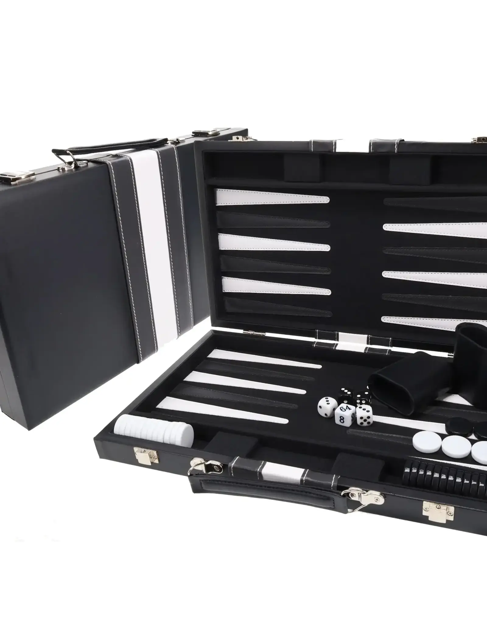 Backgammon 15 Inch Black with White Stripe Case