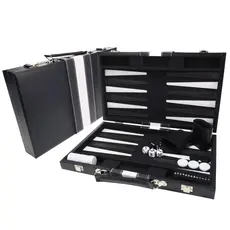 Backgammon 15 Inch Black with White Stripe Case