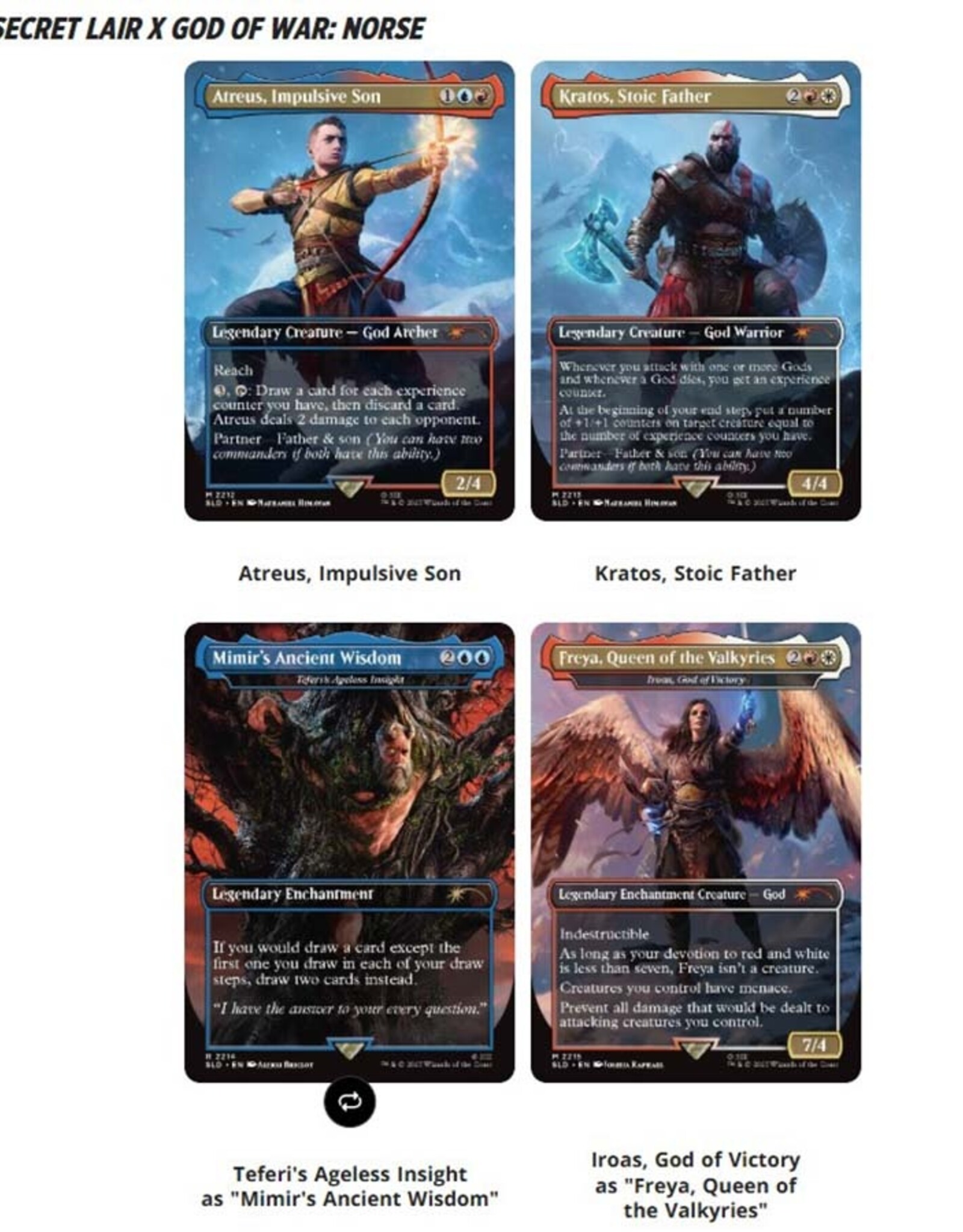 Wizards of the Coast MTG Secret Lair Drop God of War Norse (NONFOIL)