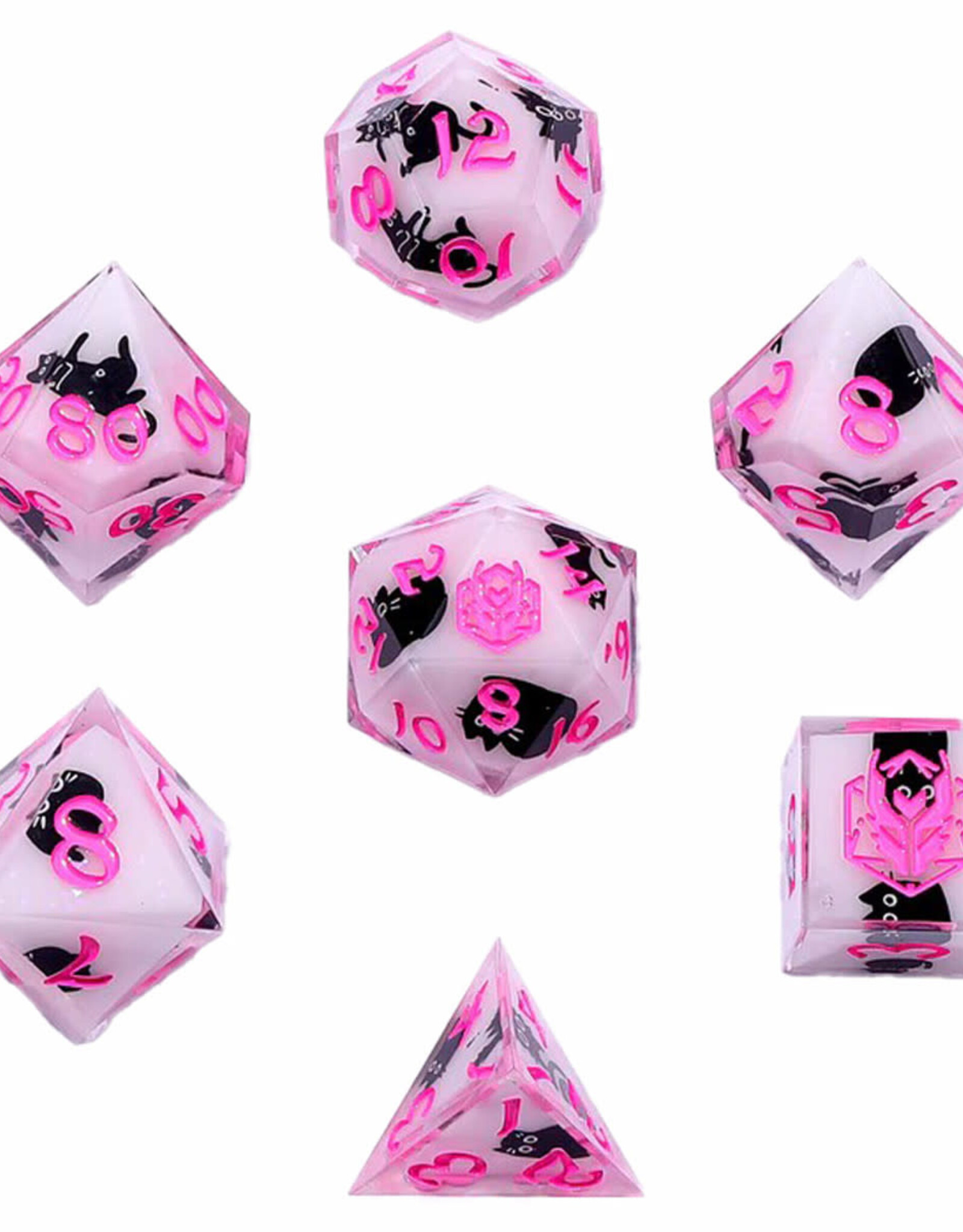 Hymgho Premium Dice Hymgho RPG Dice (7) Sharp Edge Resin Scaredy Cat