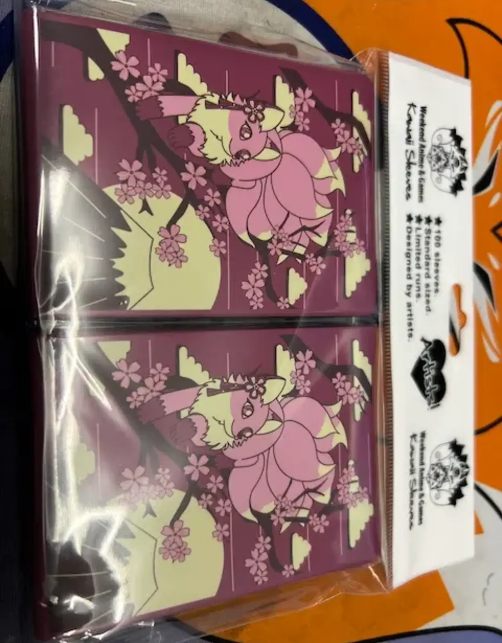 Kawaii Custom Gaming Card Sleeves: Pink Kistune