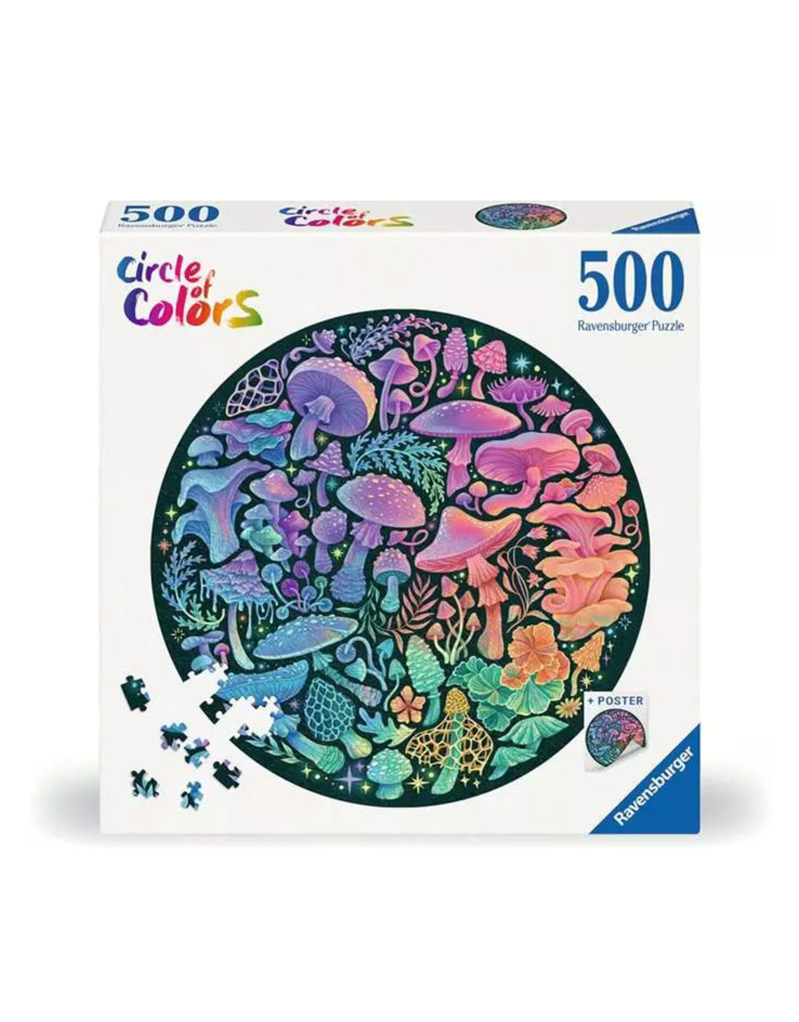 Ravensburger Mushrooms: Round Puzzle (500 PCS)