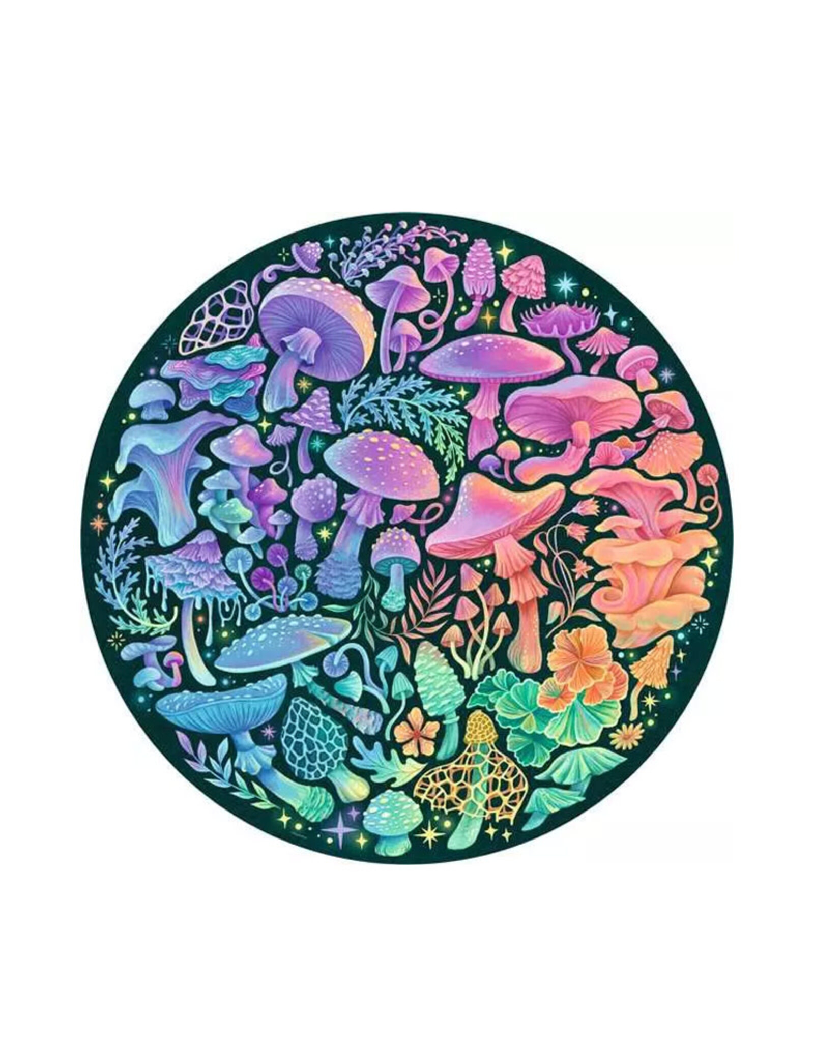 Ravensburger Mushrooms: Round Puzzle (500 PCS)