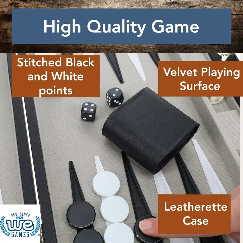 Backgammon 15 Inch Black Case