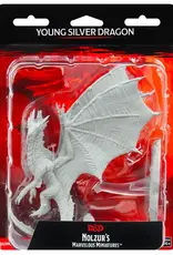 Wizkids D&D Unpainted Minis: Young Silver Dragon