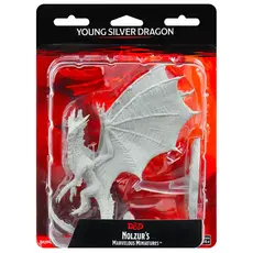 Wizkids D&D Unpainted Minis: Young Silver Dragon