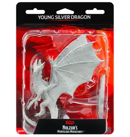 Wizkids D&D Unpainted Minis: Young Silver Dragon