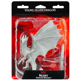 Wizkids D&D Unpainted Minis: Young Silver Dragon