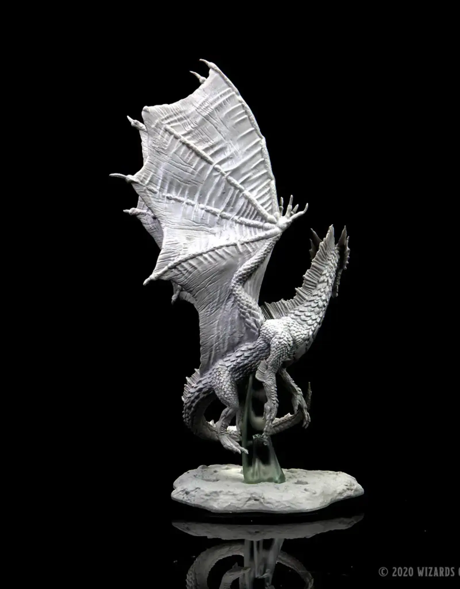 Wizkids D&D Unpainted Minis: Young Silver Dragon