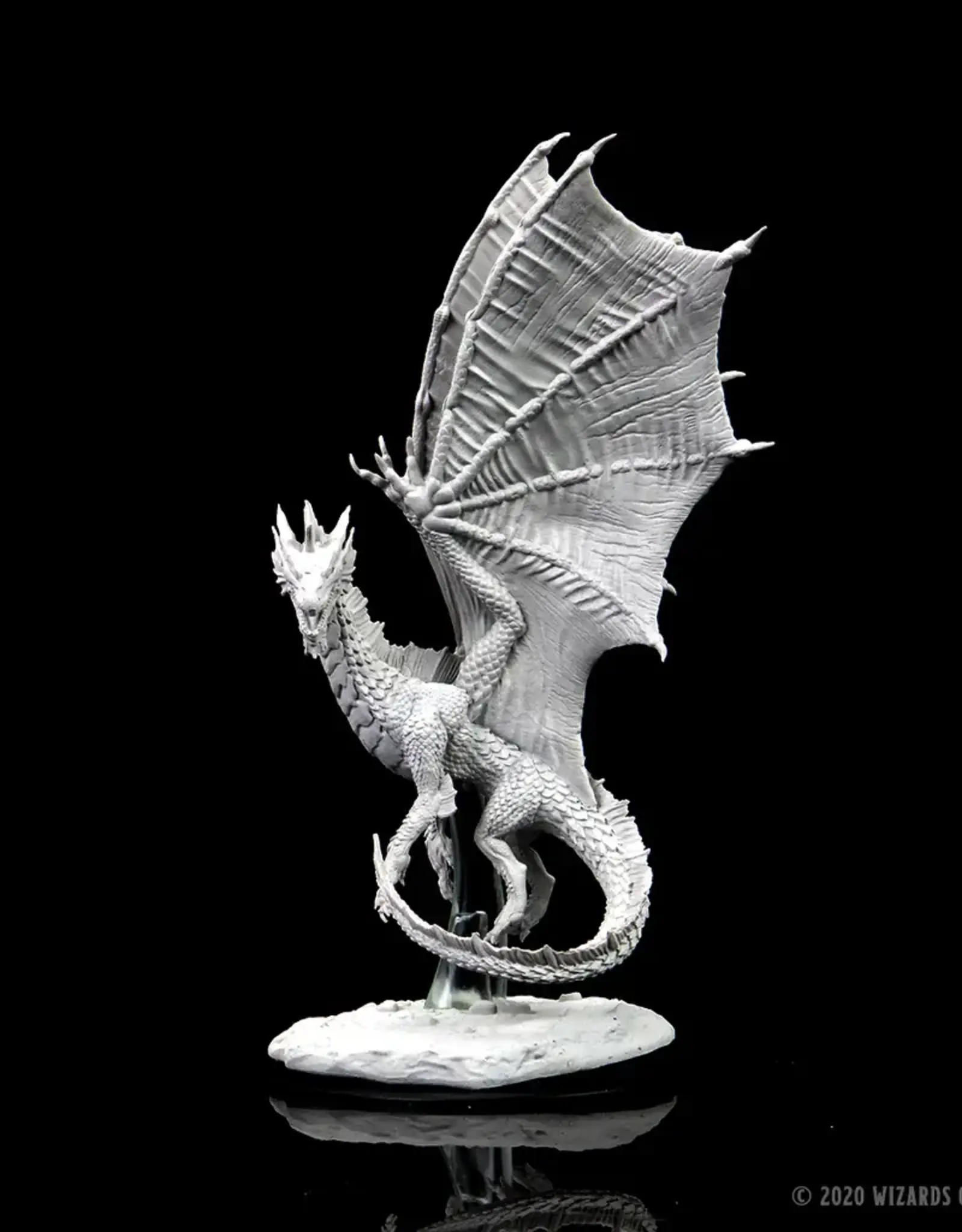 Wizkids D&D Unpainted Minis: Young Silver Dragon
