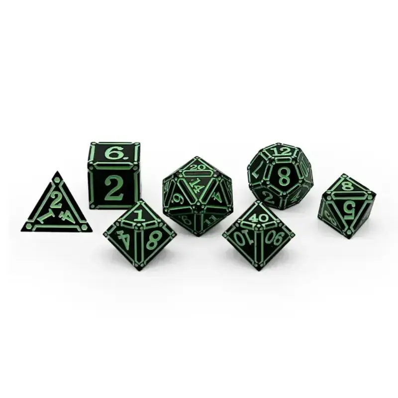 Norse Foundry Norse Metal RPG Dice (7) Ironworks Witches Heart