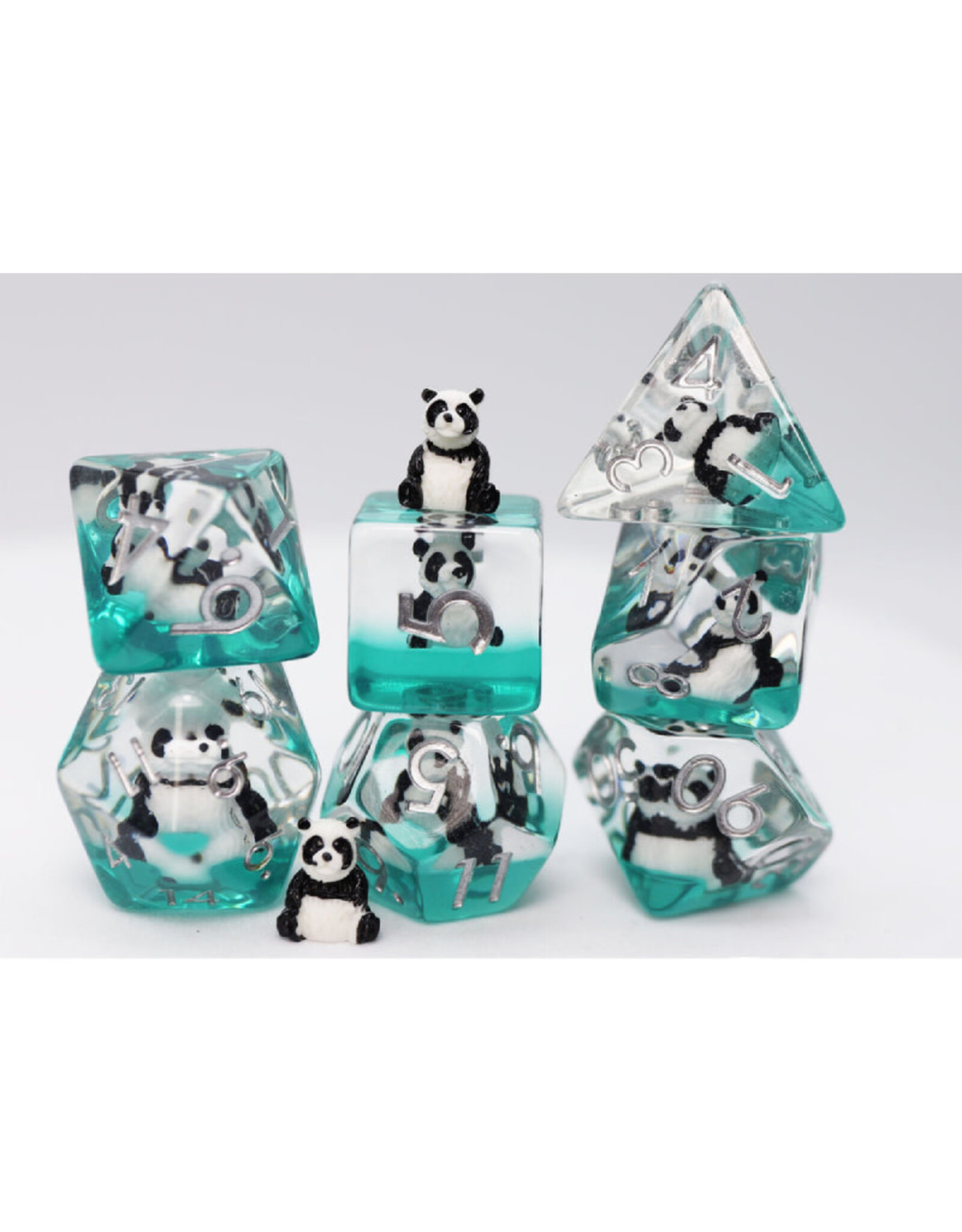 Faire Foam Brain Games RPG Dice (7) Panda on Water