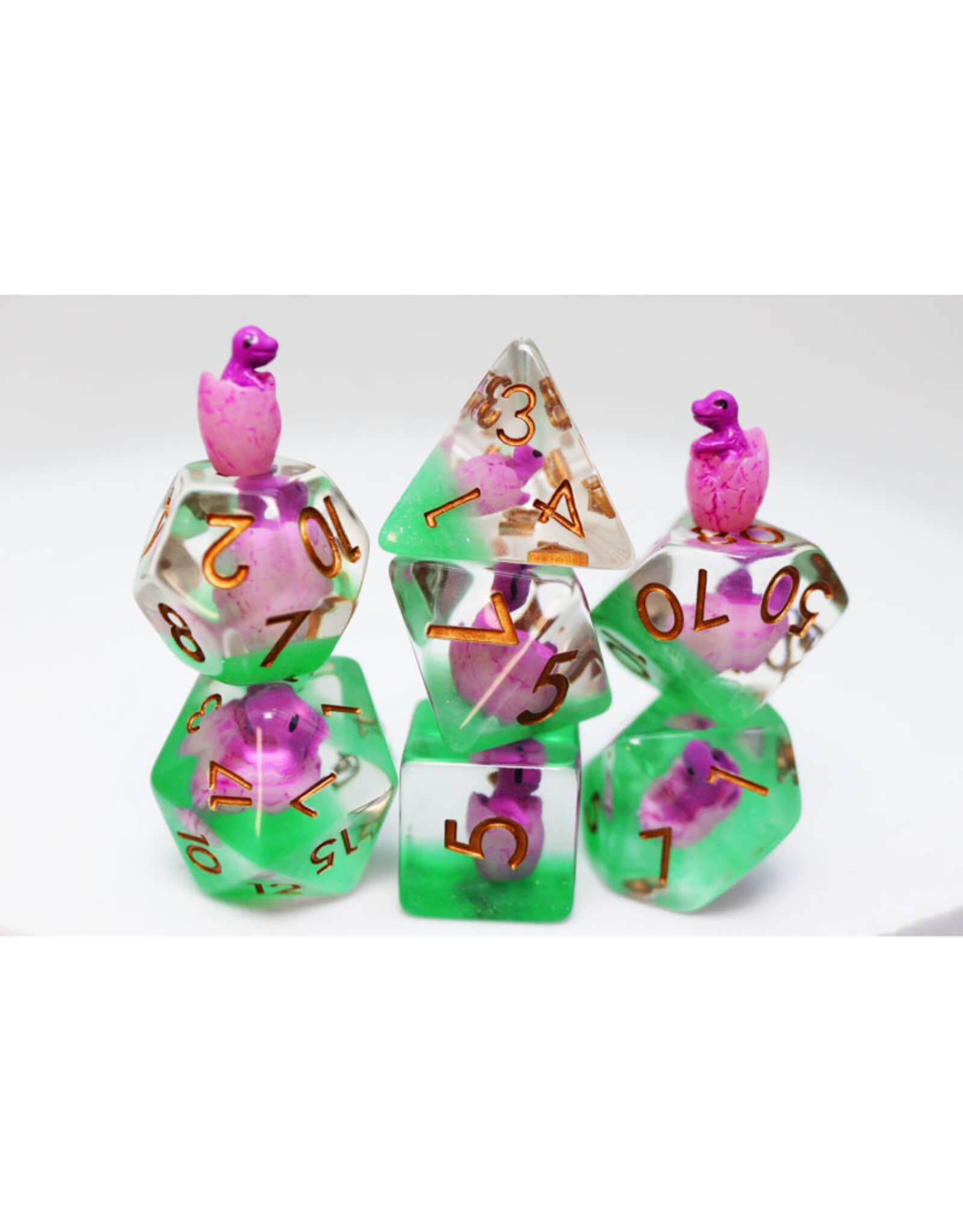 Faire Foam Brain Games RPG Dice (7) Enchanted Dragon Hatchlings