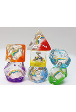 Faire Foam Brain Games RPG Dice (7) Double Rainbow