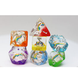 Faire Foam Brain Games RPG Dice (7) Double Rainbow