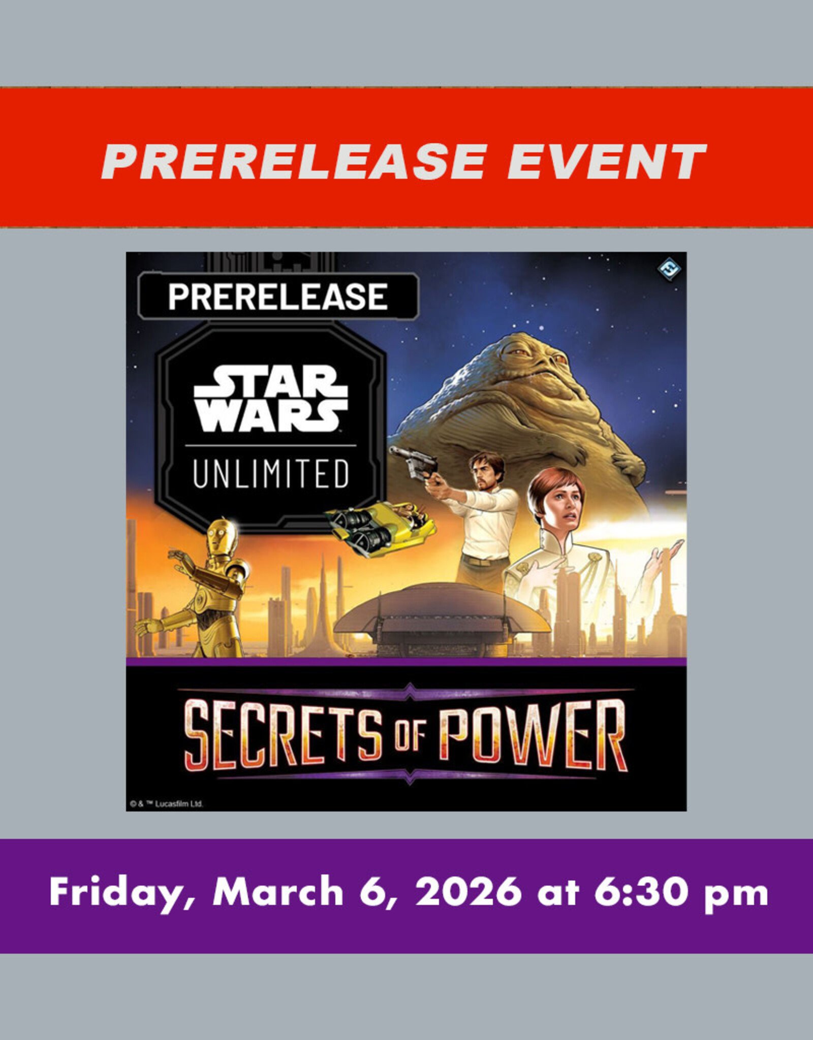 Misc Star Wars Unlimited: A Lawless Time Prelease Event (March 6, 2026 at 6:30 pm)