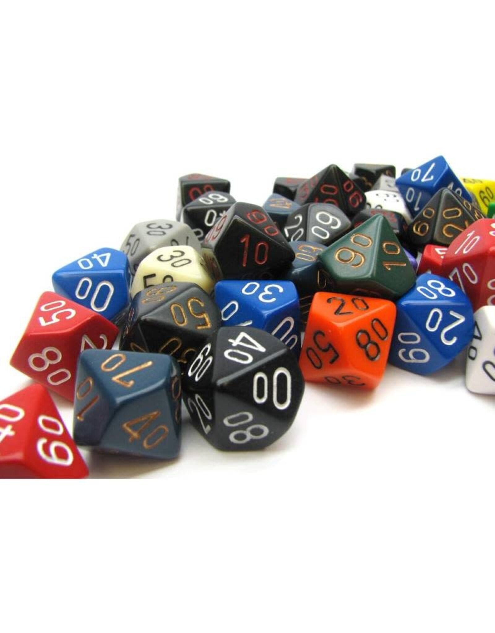 Chessex Assorted Tens10 Dice: Bag of Opaque Dice (50)