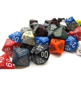 Chessex Assorted Tens10 Dice: Bag of Opaque Dice (50)