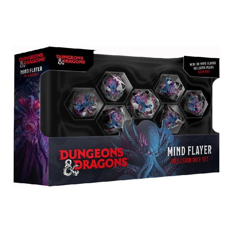 FanRoll D&D Polyhedral Dice Set (7) Resin Monsters Mind Flayer