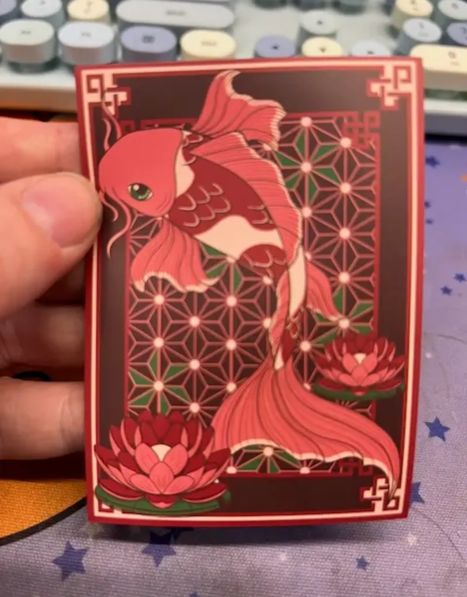 Faire Kawaii Custom Gaming Card Sleeves: Koi Fish