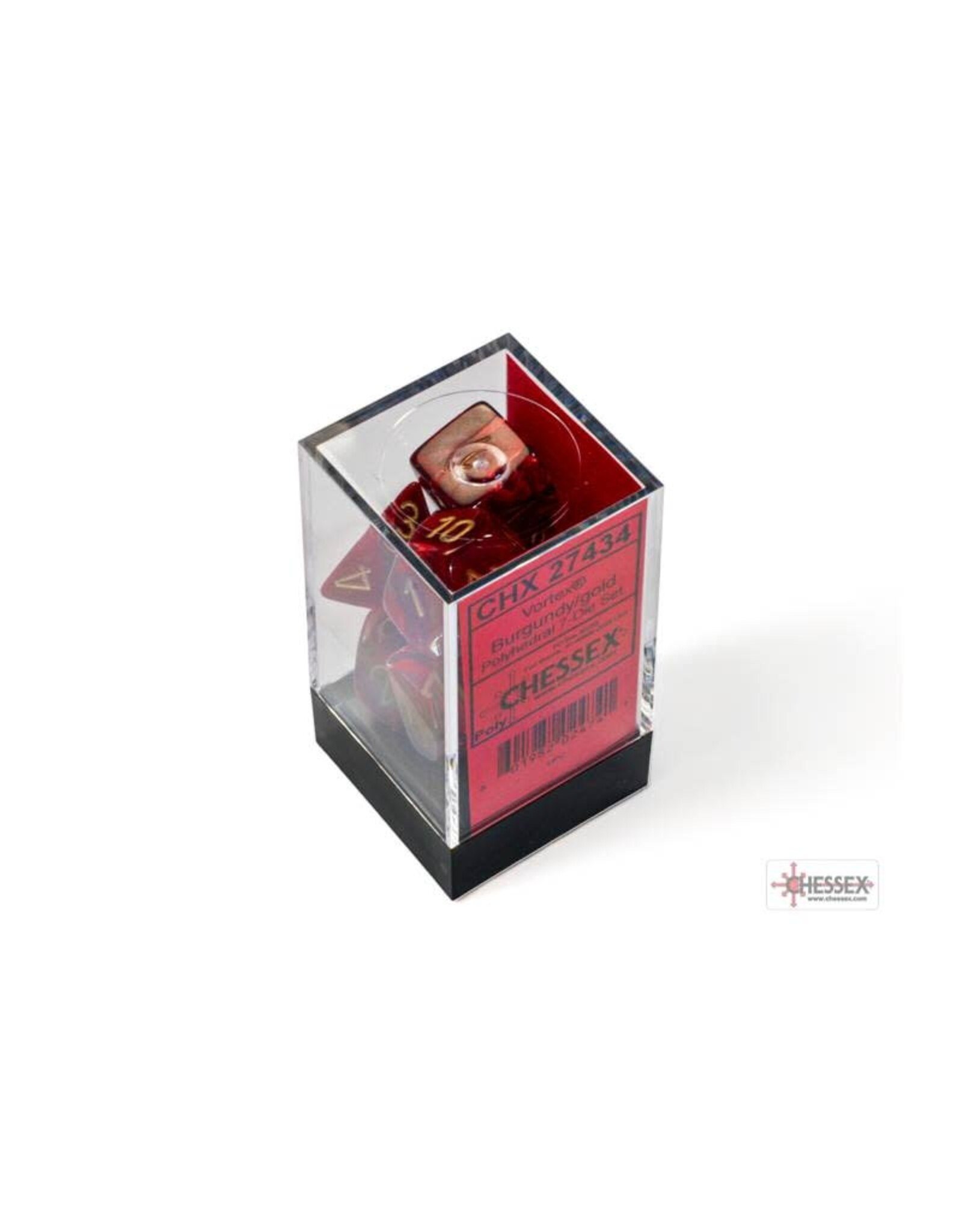 Chessex Chessex RPG Dice (7) Vortex Burgundy/Gold