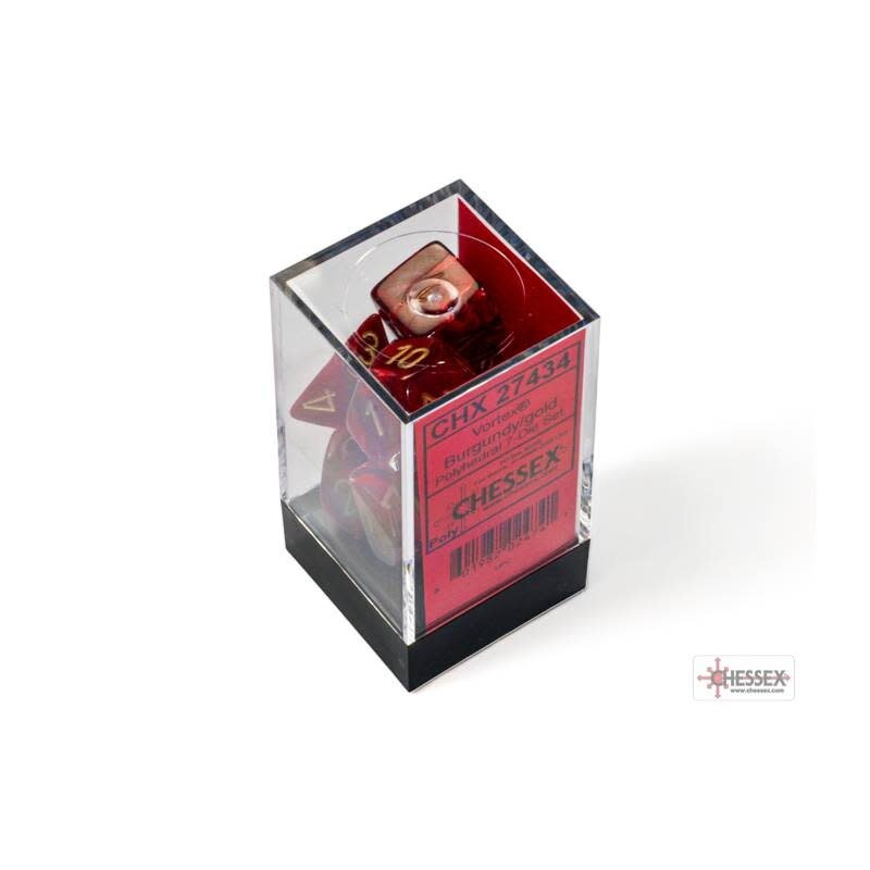 Chessex Chessex RPG Dice (7) Vortex Burgundy/Gold