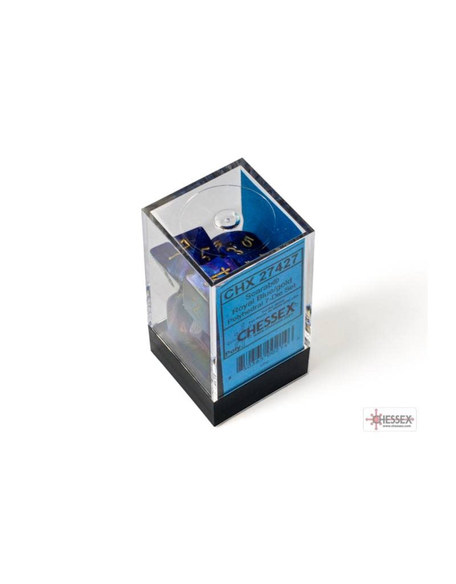 Chessex Chessex RPG Dice (7) Scarab Royal Blue/Gold