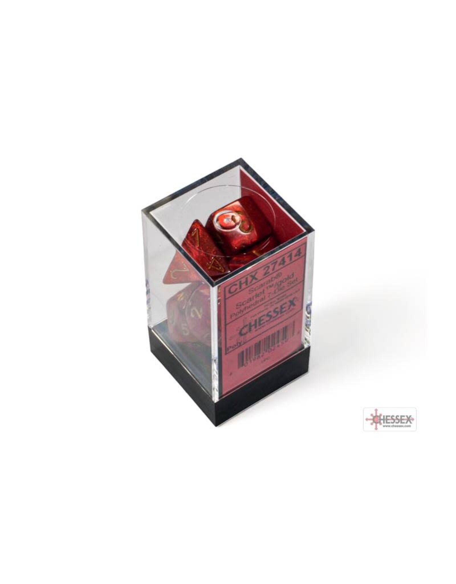 Chessex Chessex RPG Dice (7) Scarab Scarlet/Gold