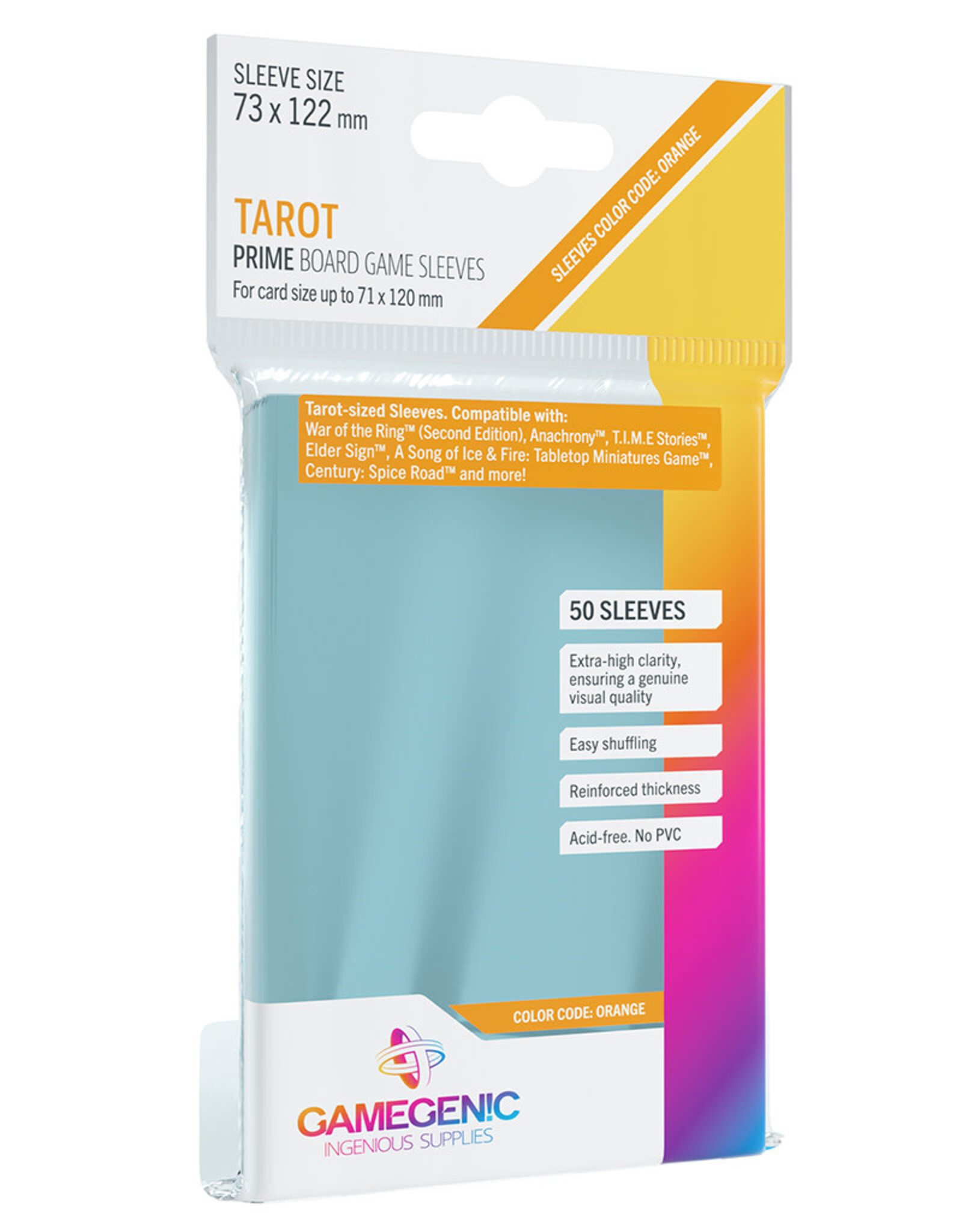 Prime Board Game Sleeves: Tarot (50) (Orange)
