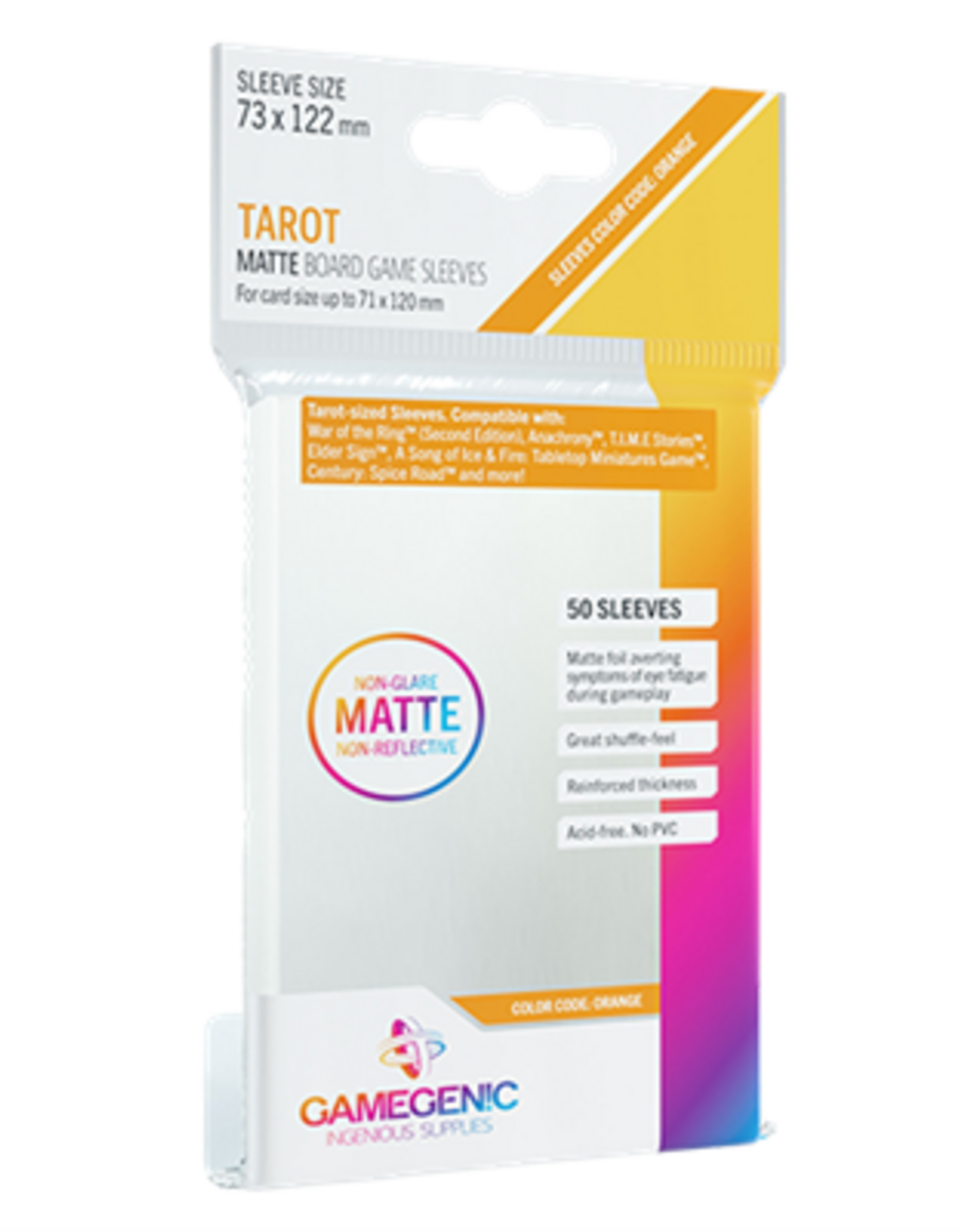 Matte Board Game Sleeves: Tarot (50) (Orange)